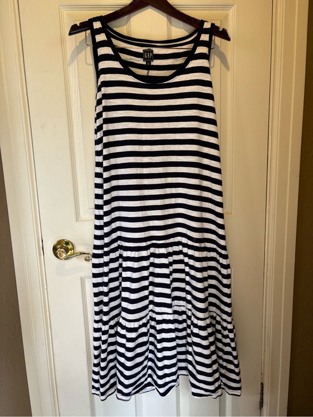 GAP Navy and White Striped Sleeveless Tank Dress women’s medium petite